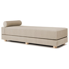 Baxton Studio Haylie Queen Size Beige Upholstered Daybed with