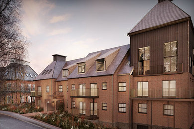 Design ideas for a modern home design in West Midlands.