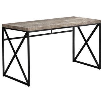23.75" x 47.25" x 29.75" Taupe Black Particle Board Metal Computer Desk