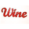 "Wine" Recycled Metal Sign-Wall Decor, Red, Small