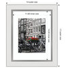Amanti Art Eva White Silver Nrrw Photo Frame Opening Size 11x14 Matted To 8x10