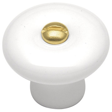 Belwith Hickory 1-1/4 In. English Cozy White Cabinet Knob P7-W Hardware
