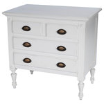 Butler - Easterbrook 4-Drawer Accent Chest, White - Crafted from mango Wood solids in a fresh white finish with turned legs and rosette accents This stunning 4-drawer chest lends traditional antique style to an entryway, master suite or any space needing a splash of style!