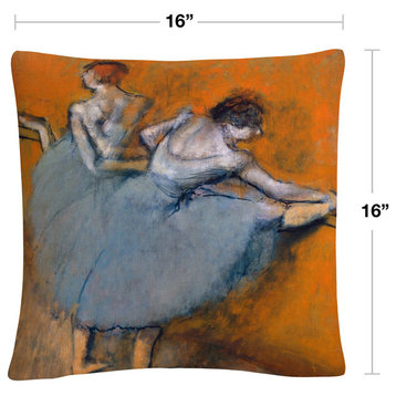 Degas 'Dancers At The Bar' 16"x16" Decorative Throw Pillow