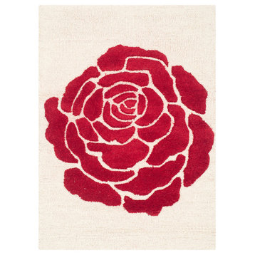 Safavieh Cambridge Collection CAM782 Rug, Ivory/Red, 2'x3'