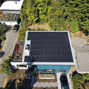 Modern Smoky Blue Exterior with Solar-efficient Design | Seattle, WA