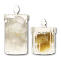 Scalloped Glass Storage Canisters - Bathroom Canisters