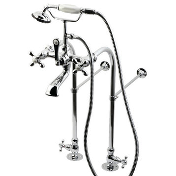 CC58T451MX Vintage Freestanding Clawfoot Tub Faucet,Hand Shower, Polished Chrome