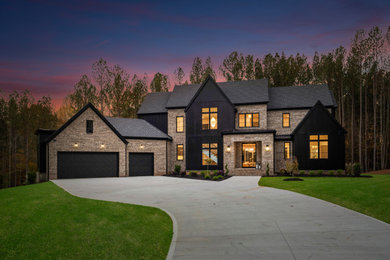 Transitional exterior home idea in Charlotte