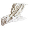 White Knitted Rabbit Solid Color Plush Reversable Throw, White