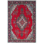 Bareens Designer Rugs - Vintage Antique Persian Tabriz Powell Wool Rug - Create a new dimension of style in your space with this breath-taking antique hand knotted Persian rug. Made in Iran, this gorgeous hand-knotted rug features all vegetable dyes and 100% wool, adding luxurious texture and appearance. This gorgeous antique rug features an intricate design with a unique detailed border. Featuring an awe-inspiring color pallet and an intricate design handmade by skilled artisans is a great addition to any decor. Bring luxury and extravagance to your living space with this luxurious rug.