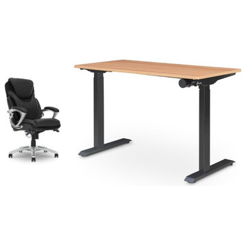 Home Square 2-Piece Set with Adjustable Standing Desk and Executive Office Chair