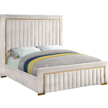 Dolce Velvet Bed, Cream, King