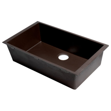 ALFI brand AB3020UM-C Chocolate 30" Undermount Granite Composite Kitchen Sink