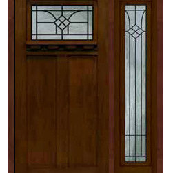 Prehung Sidelite Door 80 Fiberglass Cantania Craftsman GBG Glass - Front Doors
