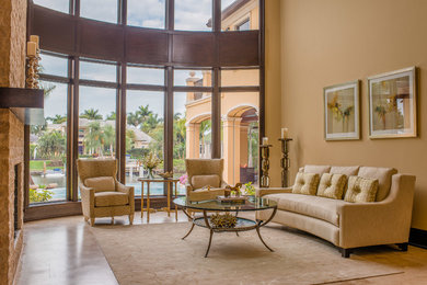 Living room - transitional living room idea in Miami