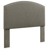Cassie Curved Upholstered Full/Queen Headboard, Shadow Gray Linen