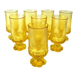 Tiffin Franciscan Cornsilk Yellow Goblets - Set of 8 - Everyday Glasses