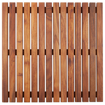 Nordic Style Oiled Teak Shower and Bath Mat 19.6″x19.6″