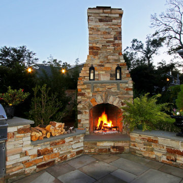 Magnificent Stone Outdoor Fireplace