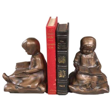 Reading Girl Bookends