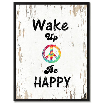 Wake Up Be Happy Inspirational, Canvas, Picture Frame, 28"X37"