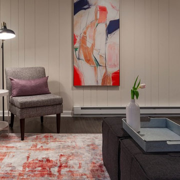 Colorful, Modern & Bright Basement Renovation