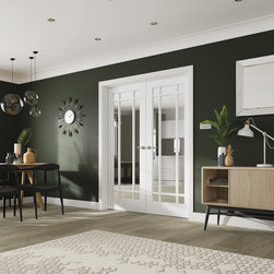 Cheshire White Clear Glazed Rebated Pair - Internal Doors