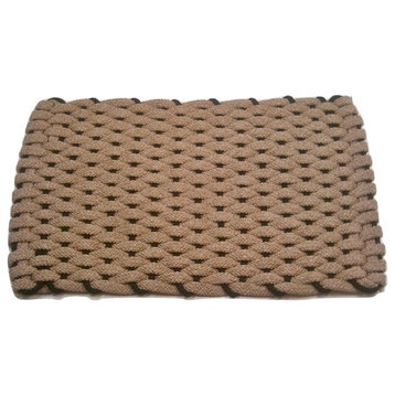 24"x38" Rockport Rope Mat, Tan With Black Insert