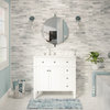 Hailey 36" Bathroom Vanity, White, Carrara Marble