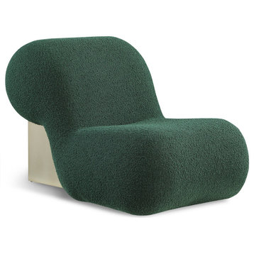 Quadra Boucle Fabric Upholstered Accent Chair, Green