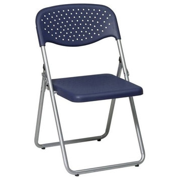Scranton & Co Plastic Folding Chair in Blue (Set of 4)