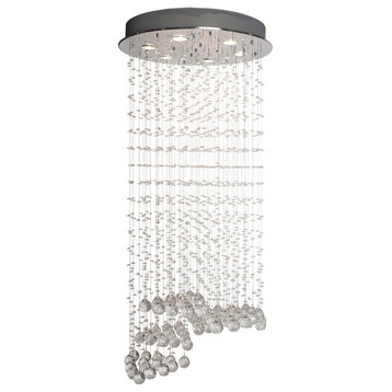 Finesse Decor Crystal Waterfall LED Flush Chandelier