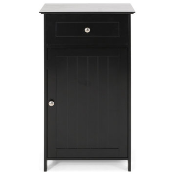 Chloe Modern Bathroom Storage Cabinet, Black