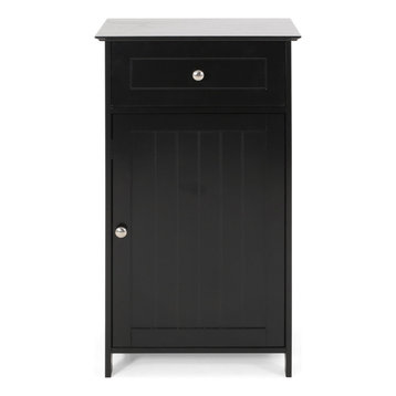 Chloe Modern Bathroom Storage Cabinet, Black
