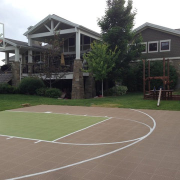 Home Backyard Basketball Court - FInal Day of Installation