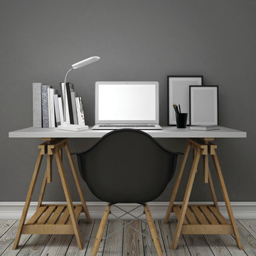 Desk Lamps - White and Chrome Integrated LED Desk Lamp