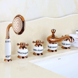 Saint-Denis 5 Piece Deck Mounted Bathtub Faucet - Bathtub Faucets