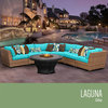 Laguna 6 Piece Outdoor Wicker Patio Furniture Set, Aruba