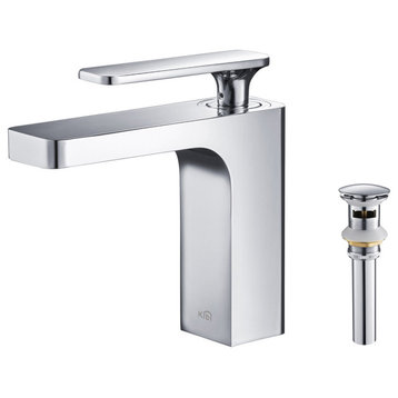 Infinity Single Handle Bathroom Faucet KBF1006, Chrome, W/ Drain