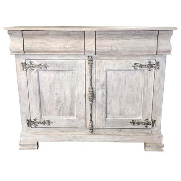 Server Sideboard Philippe Pickled Antique White Natural Wood French