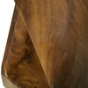 Contemporary Brown Suar Wood Accent Table 37832
