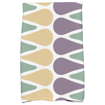 18x30" Multi Colored Picks Geometric Print Hand Towels, Green Multi