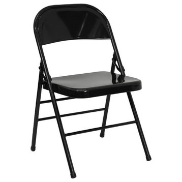 Flash Furniture Hercules Metal Folding Chair in Black