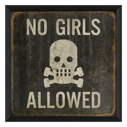 The Artwork Factory - No Girls Allowed 17x17 Print - Prints And Posters