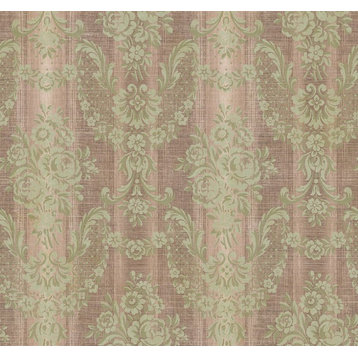 Regal Floral Frame Wallpaper in Maroon RD80001 from Wallquest