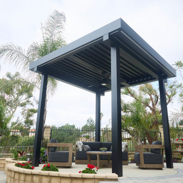 aluminum pergola, louvered pergola, motorized pergola, freestanding pergola, lou