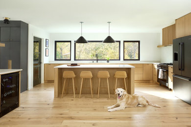 Inspiration for a midcentury kitchen in Grand Rapids.