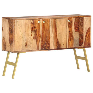 vidaXL Solid Sheesham Wood Sideboard 46.5"x11.8"x29.5" Storage Cabinet Chest