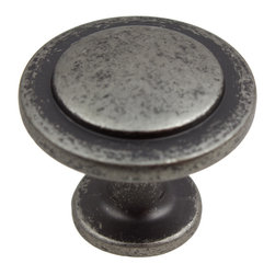 GlideRite Hardware - 1.25" Classic Round Ring Cabinet Knobs, Weathered Nickel - Cabinet And Drawer Knobs